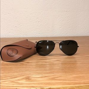 RAY BAN polarized aviators black . MADE IN ITALY